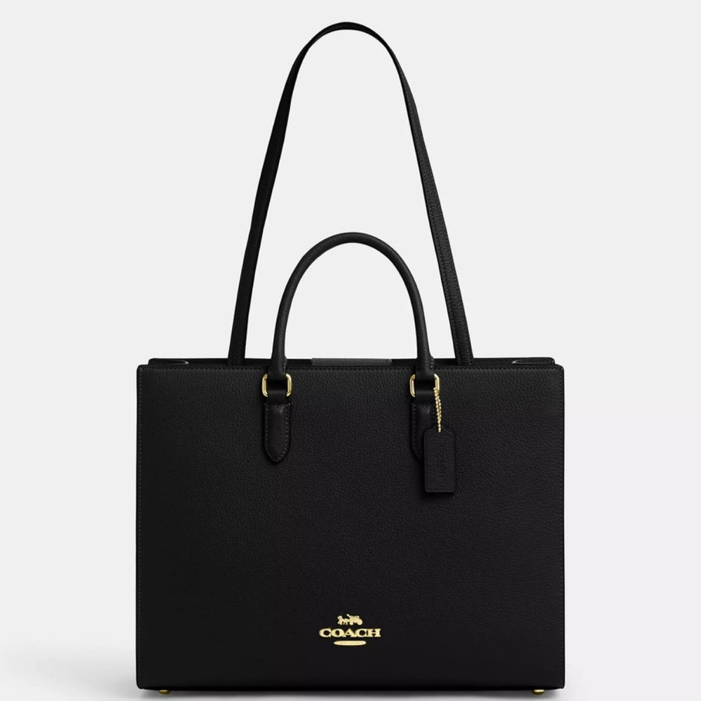 Last chance* Coach Black Leather Tote Bag